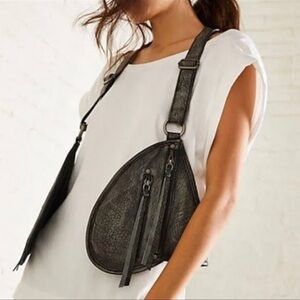 Free People Olympia Leather Harness Bag, Washed Black 
NWT $98